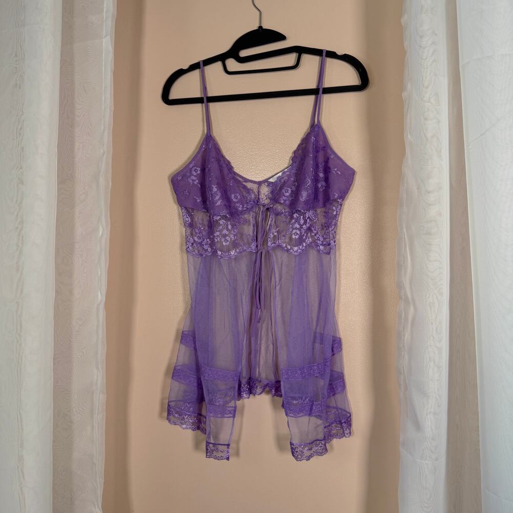 Vintage (2002) Victoria’s Secret Lavender Lace Babydoll Slip Y2K Large